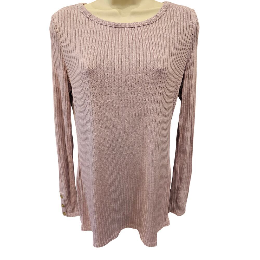 NWT Ann Taylor Loft sz M purple stretch layering lounge sleeve ribbed career top